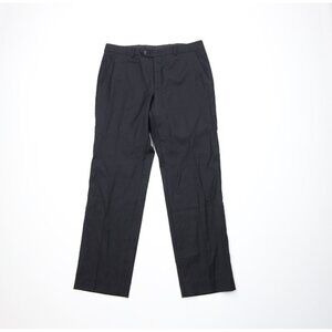 Vintage Ralph Lauren Mens 32x30 Faded Wool Blend Straight Leg Chino Pants Black